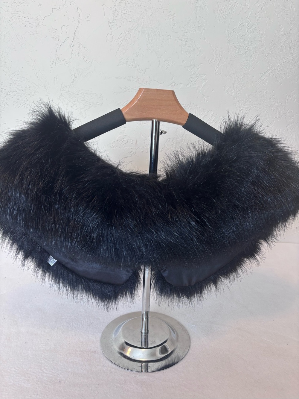 Black Faux Fur Look Collar Stole Wrap Great condition